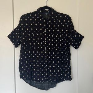 Madewell Black Printed Button Shirt